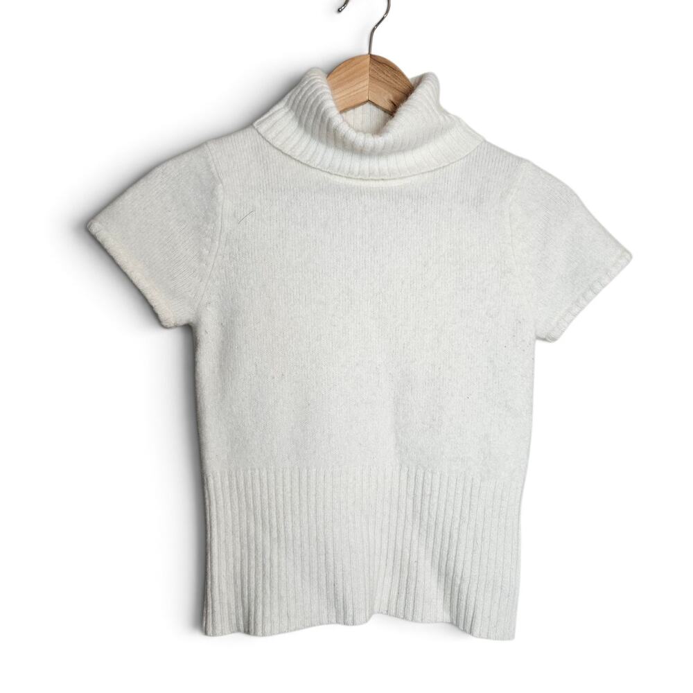 Reference Point Womens Vintage Turtleneck Short Sleeve Sweater Sz L Wool Angora